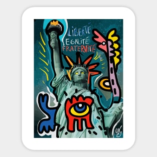 Liberty Égalité Fraternité Street art Sticker
